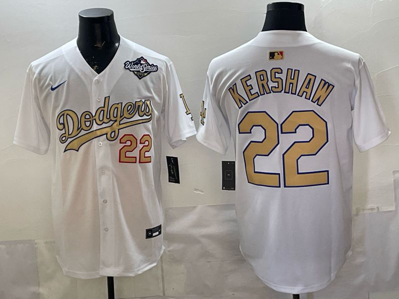 Men Los Angeles Dodgers #22 Kershaw White Gold 2026 Nike Game MLB Jersey 0082->ncaa teams->NCAA Jersey